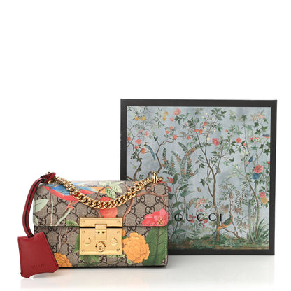 Gucci GG Supreme Monogram Tian Small Padlock Shoulder Bag Beige Multicolor New Acero 9 of 9