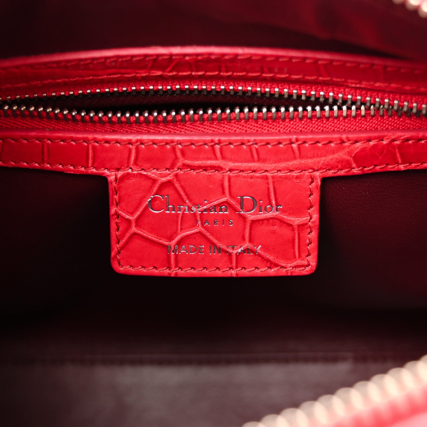 Christian Dior Alligator Medium Lady Dior Red 5 of 10