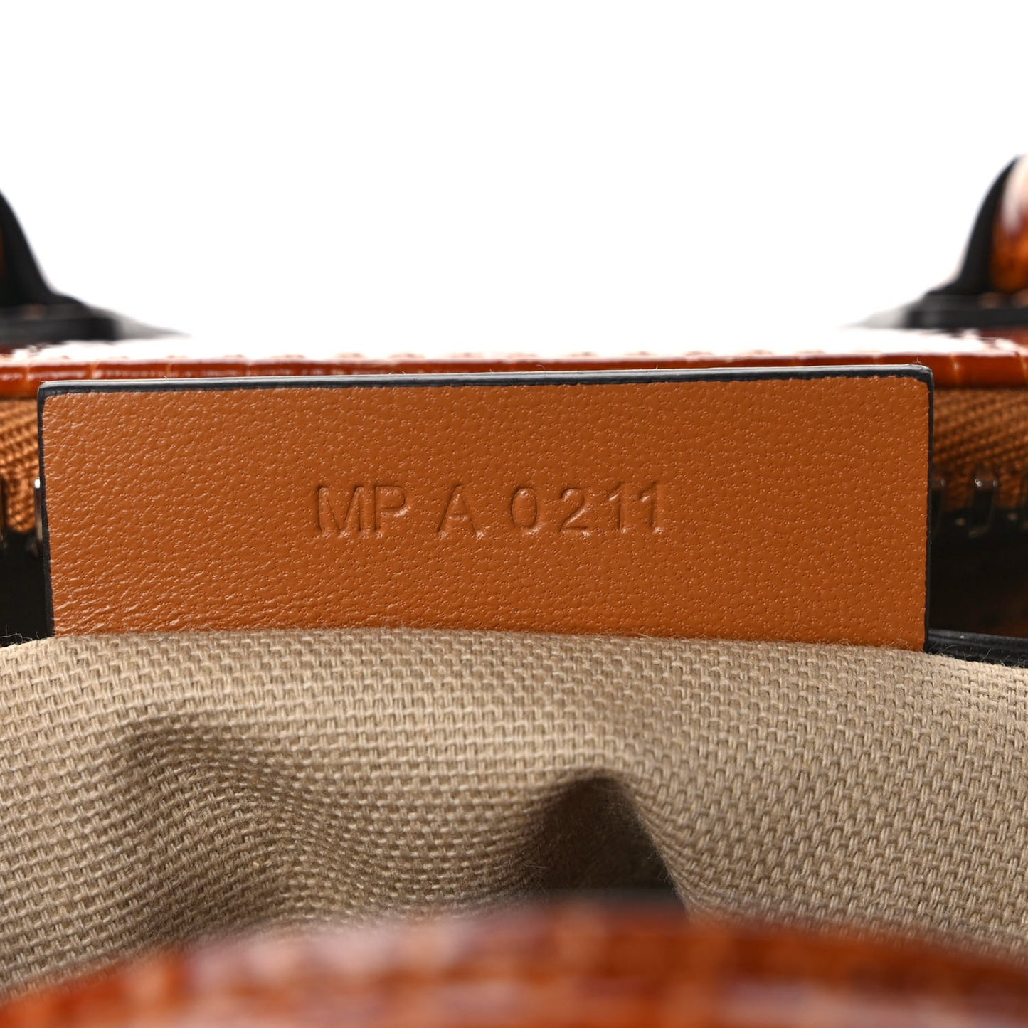 Calfskin Crocodile Embossed Mini Antigona Tan