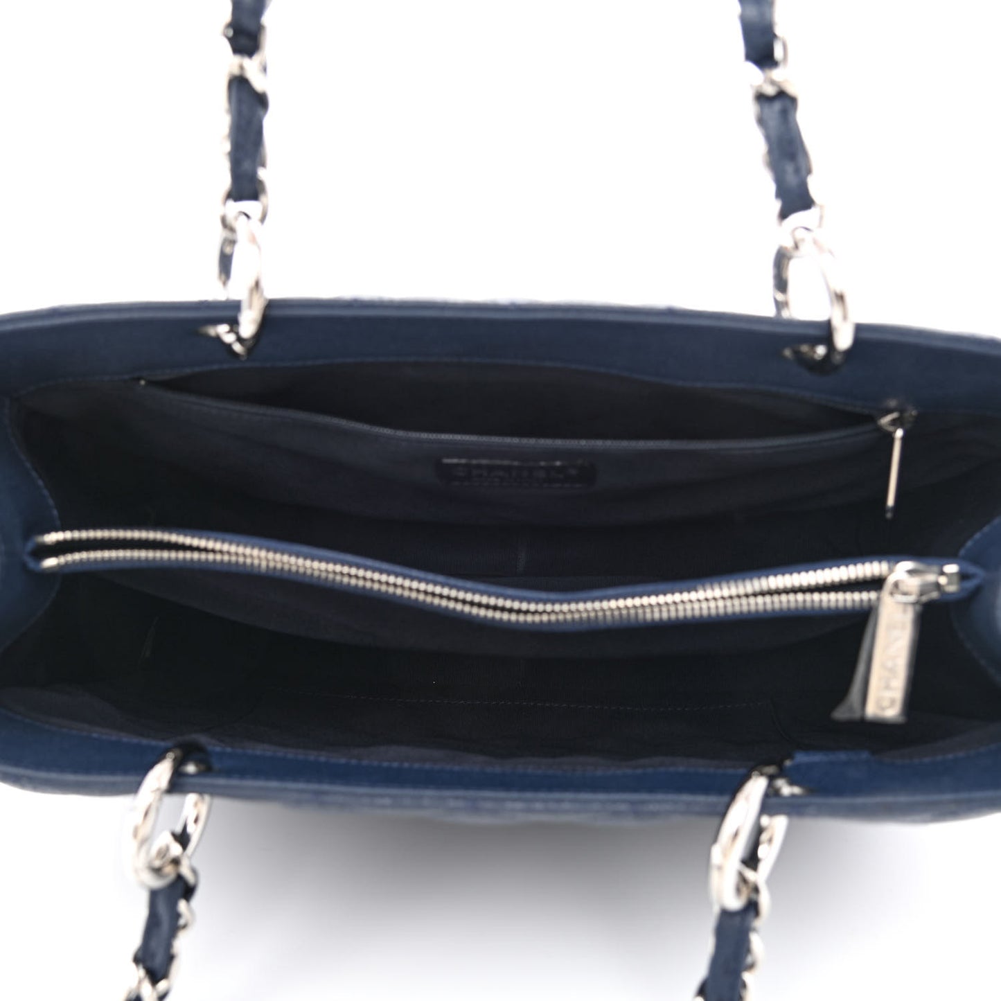 Caviar Quilted Grand Shopping Tote GST Navy Blue