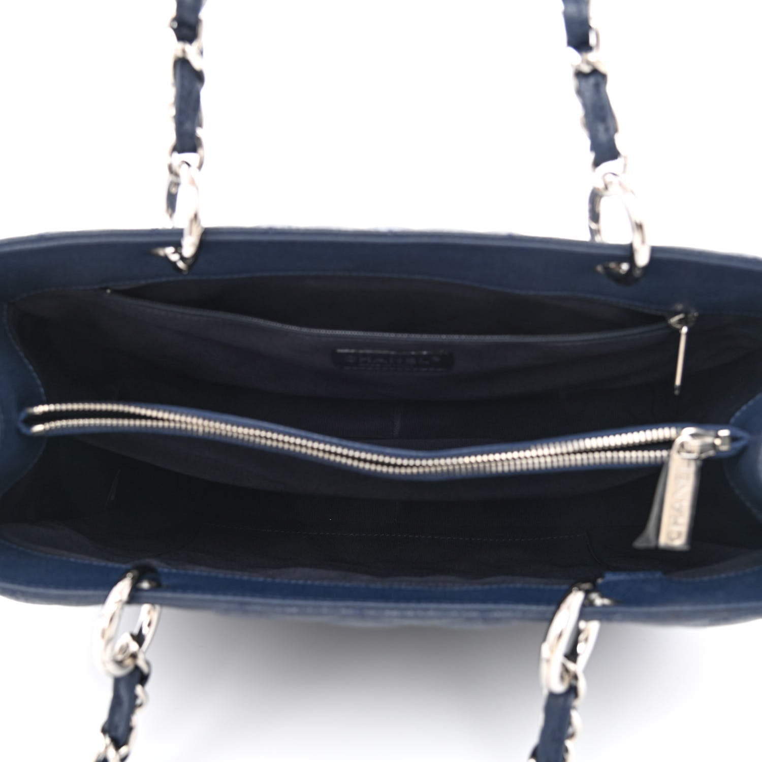 Chanel Caviar Quilted Grand Shopping Tote GST Navy Blue 5 of 11
