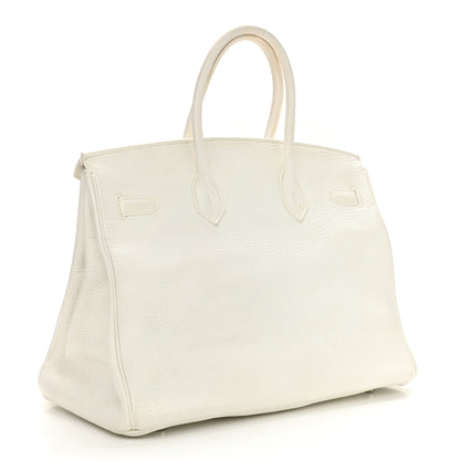 Hermes Taurillon Clemence Birkin 35 White 2 of 24