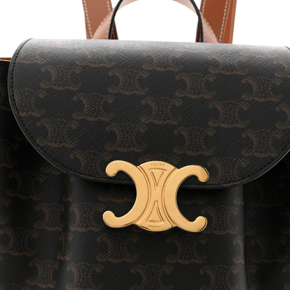 Celine Triomphe Canvas Calfskin Bonnie Backpack Tan 8 of 10