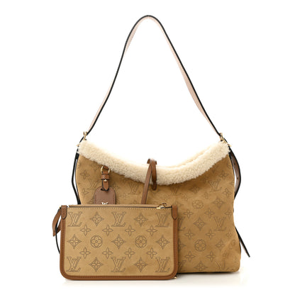 Louis Vuitton Suede Mahina CarryAll PM Beige 3 of 11