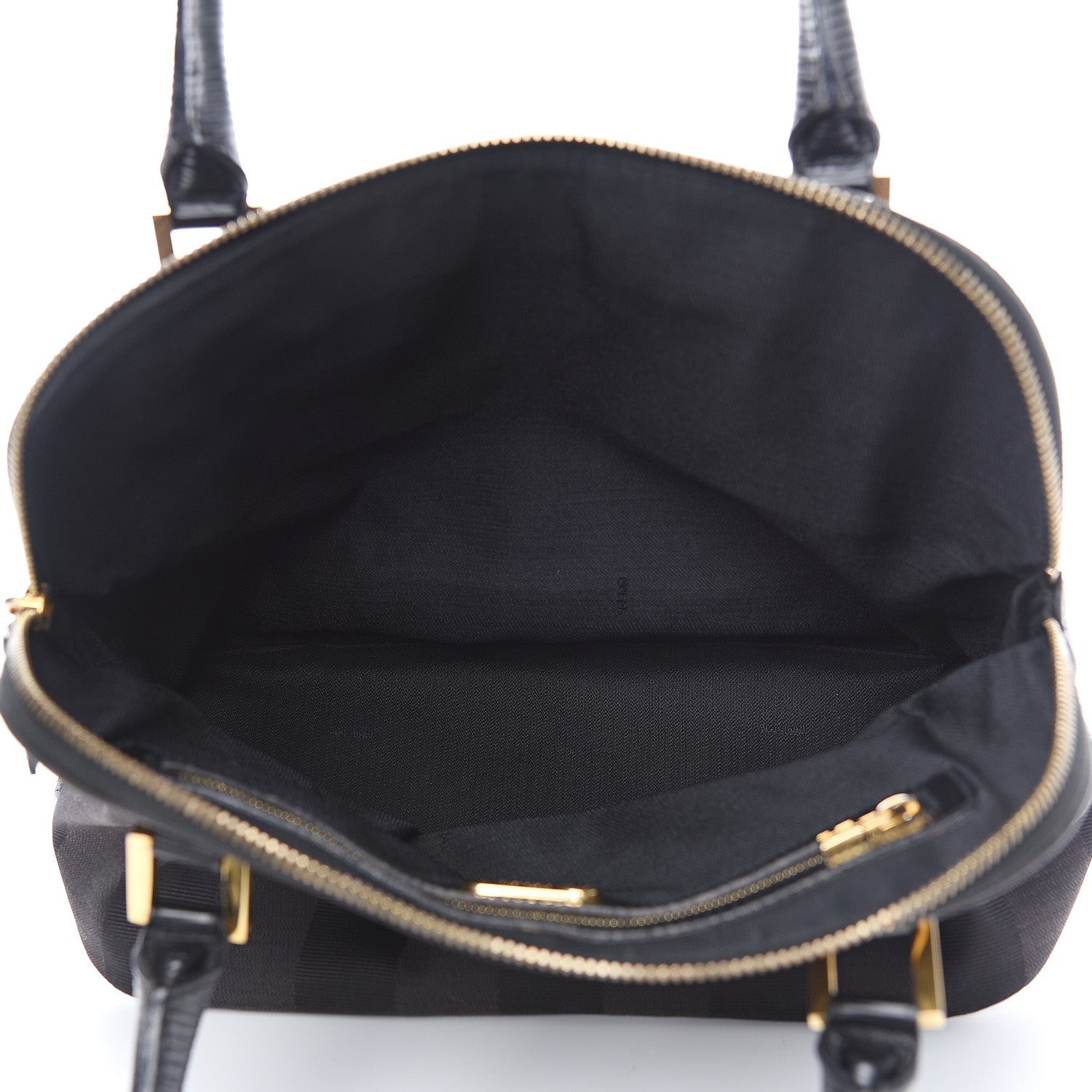 Fendi Pequin Textured Calfskin Tote Black 4 of 9