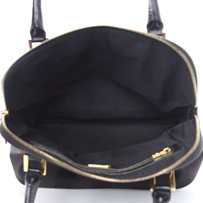 Fendi Pequin Textured Calfskin Tote Black 4 of 9