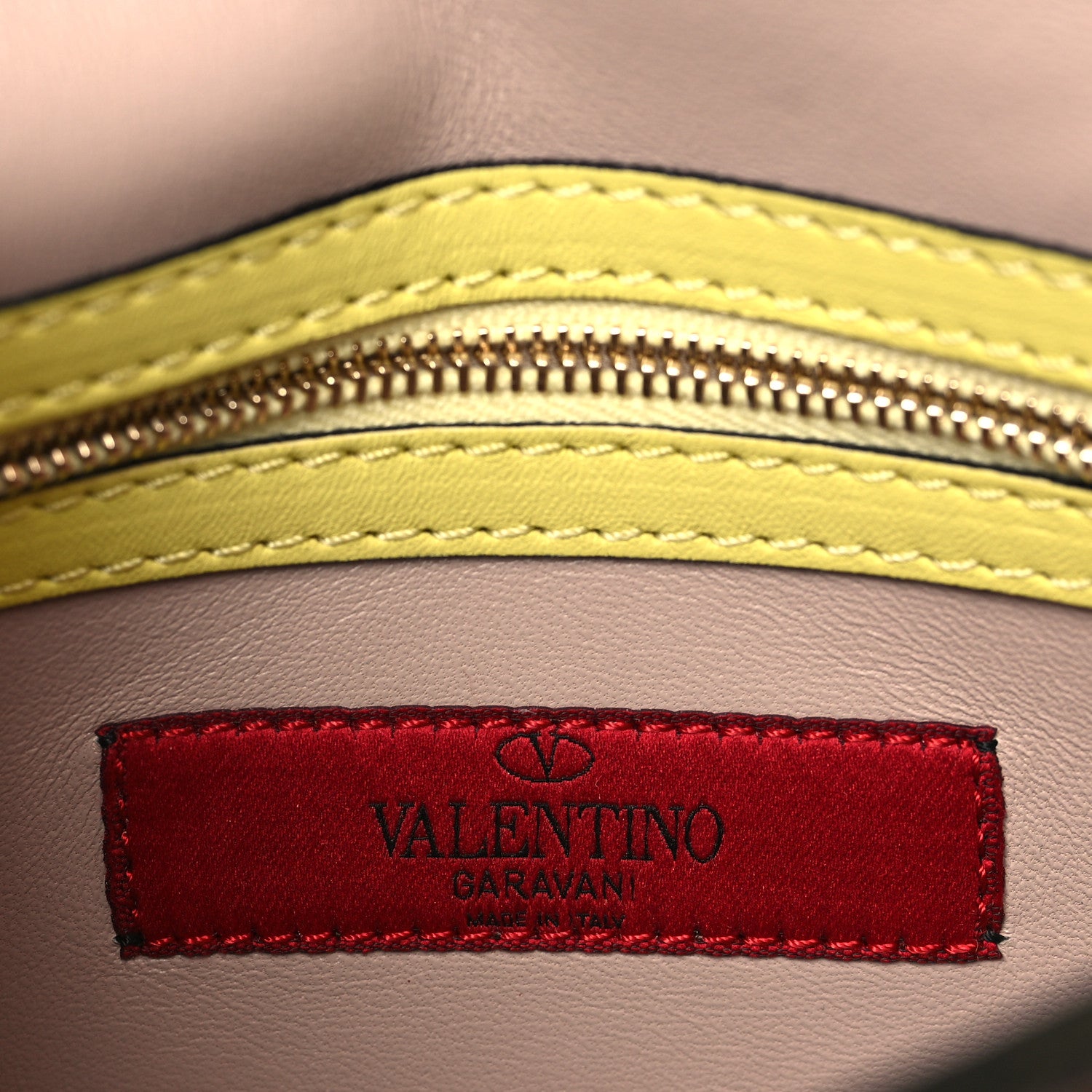 Valentino Garavani Nappa Monochrome Rockstud Wristlet Clutch Soft Yellow 6 of 8