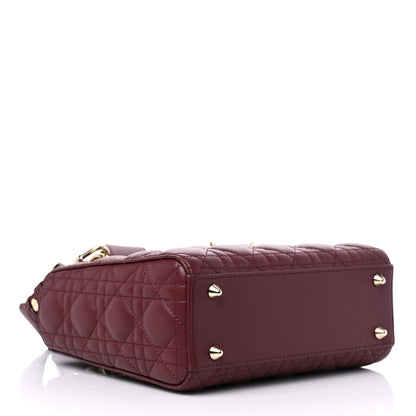 Christian Dior Lambskin Cannage Small My ABCDior Lady Dior Plum 4 of 13