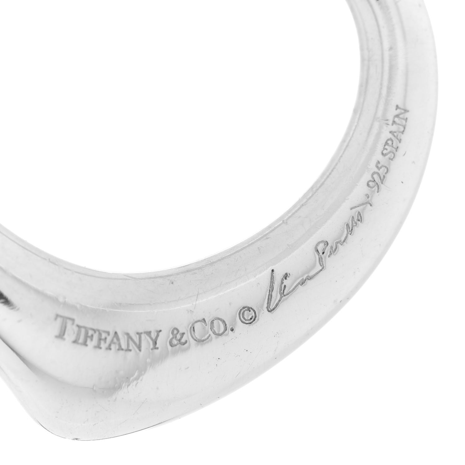 Tiffany Sterling Silver 27mm Elsa Peretti Open Heart Pendant 3 of 4
