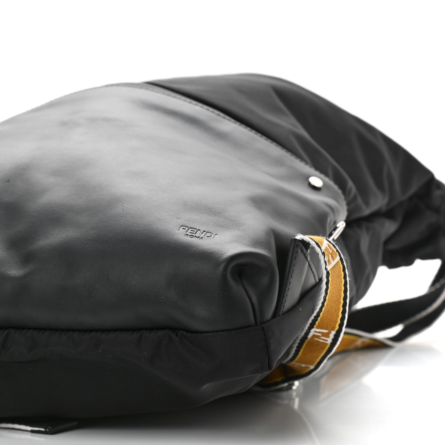 Nylon Vitello Drawstring Backpack Black