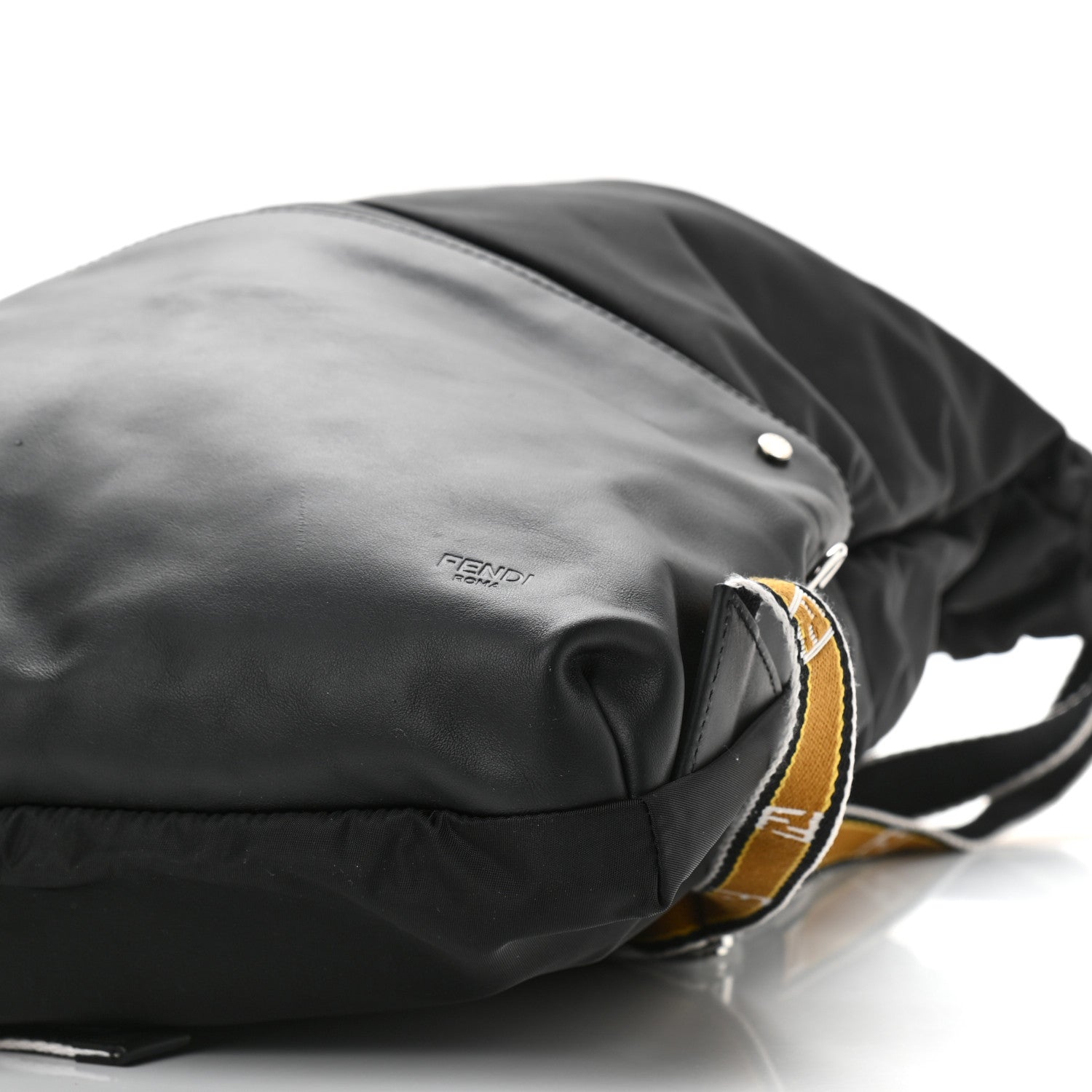 Fendi Nylon Vitello Drawstring Backpack Black 9 of 9