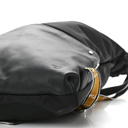 Fendi Nylon Vitello Drawstring Backpack Black 9 of 9
