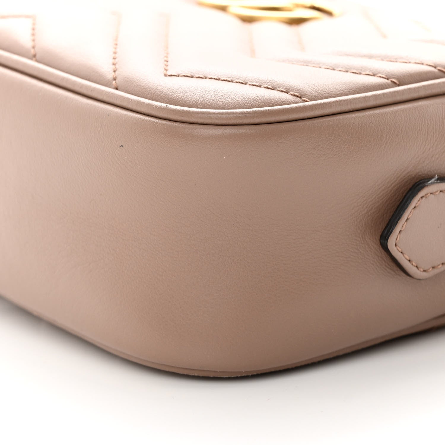 Gucci Calfskin Matelasse Mini GG Marmont Chain Shoulder Bag Porcelain Rose 10 of 12