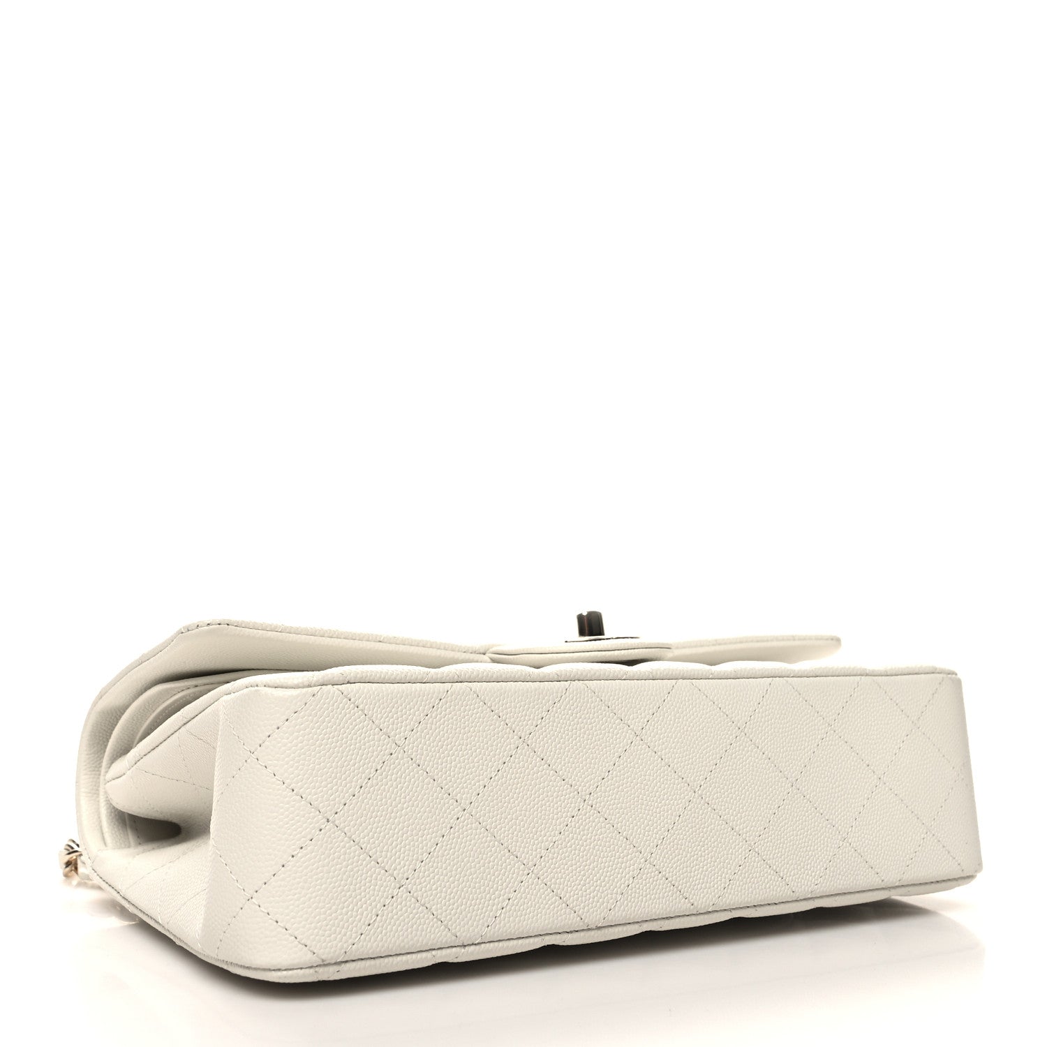 Chanel Caviar Quilted Medium Double Flap White 4 of 11