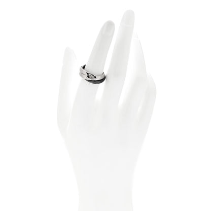 Cartier 18K White Gold Black Ceramic Trinity Ring 53 6.25 2 of 5