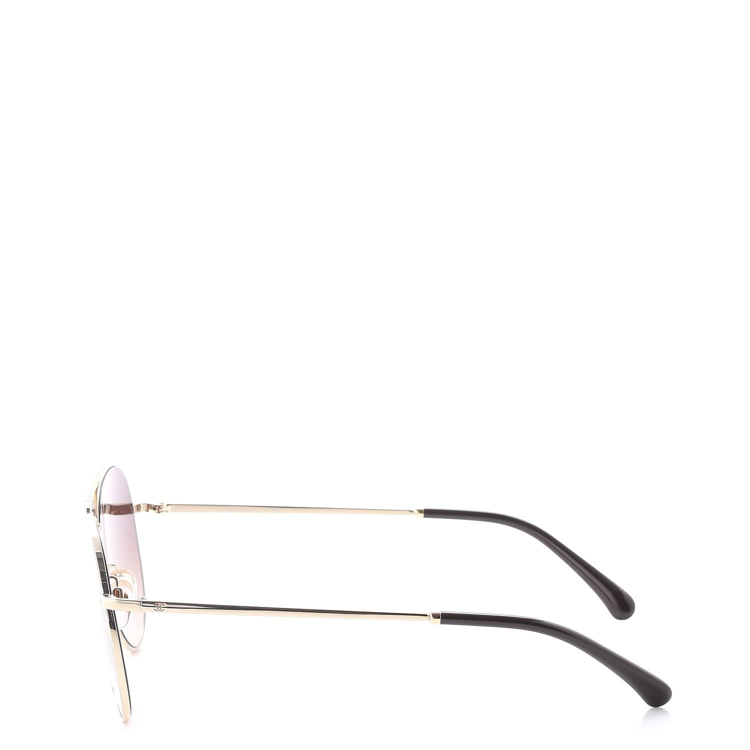 Chanel Aviator Metallic Pilot Sunglasses 4231 Gold 3 of 8