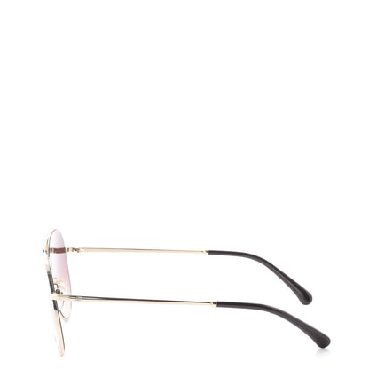 Chanel Aviator Metallic Pilot Sunglasses 4231 Gold 3 of 8