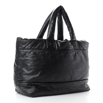 Chanel Lambskin Quilted Extra Large Coco Cocoon Reversible Tote Black 4 of 10