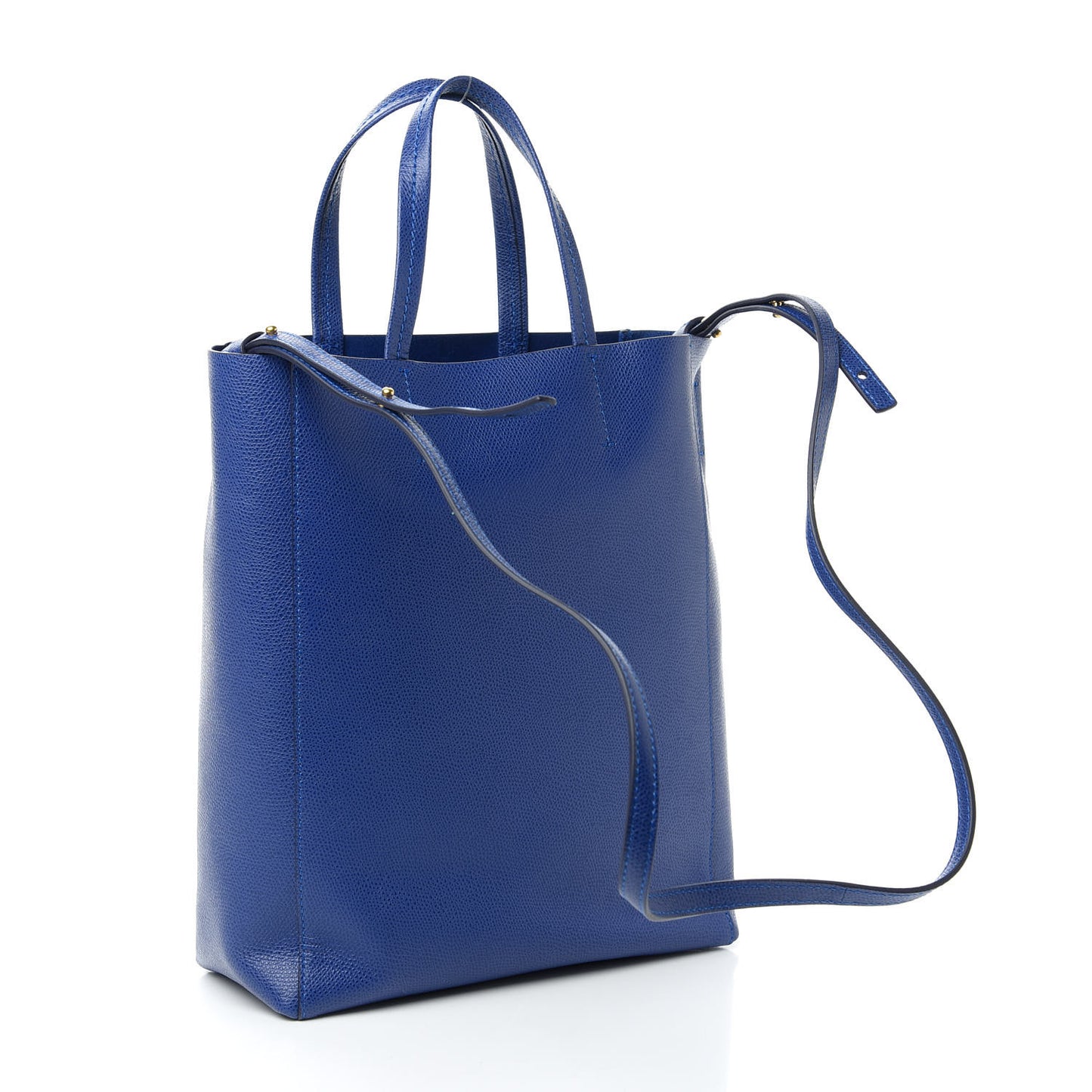 Grained Calfskin Small Vertical Cabas Indigo