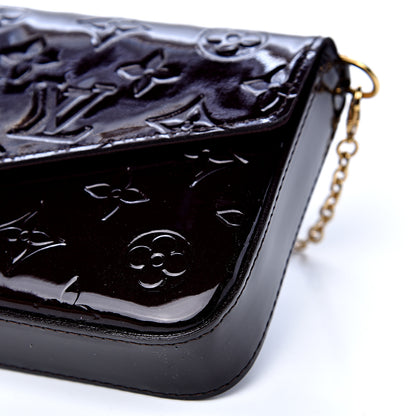 Louis Vuitton Vernis Pochette Felicie Chain Wallet Amarante 10 of 11