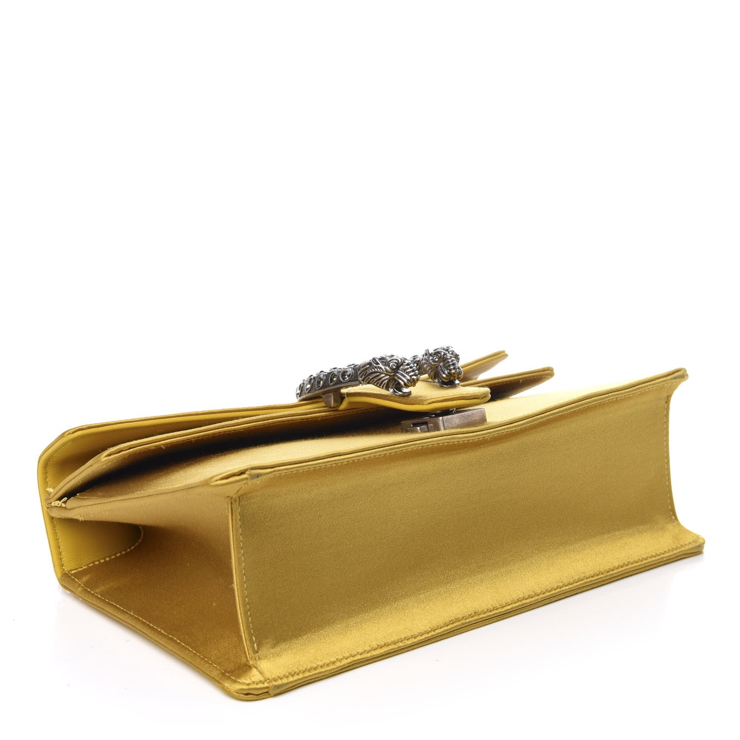 Gucci Satin Silk Crystal Small Dionysus Shoulder Bag Gold Black Diamond 5 of 10