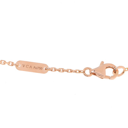 Van Cleef & Arpels 18K Rose Gold Diamond Grey Mother of Pearl Vintage Alhambra Pendant Necklace 5 of 5