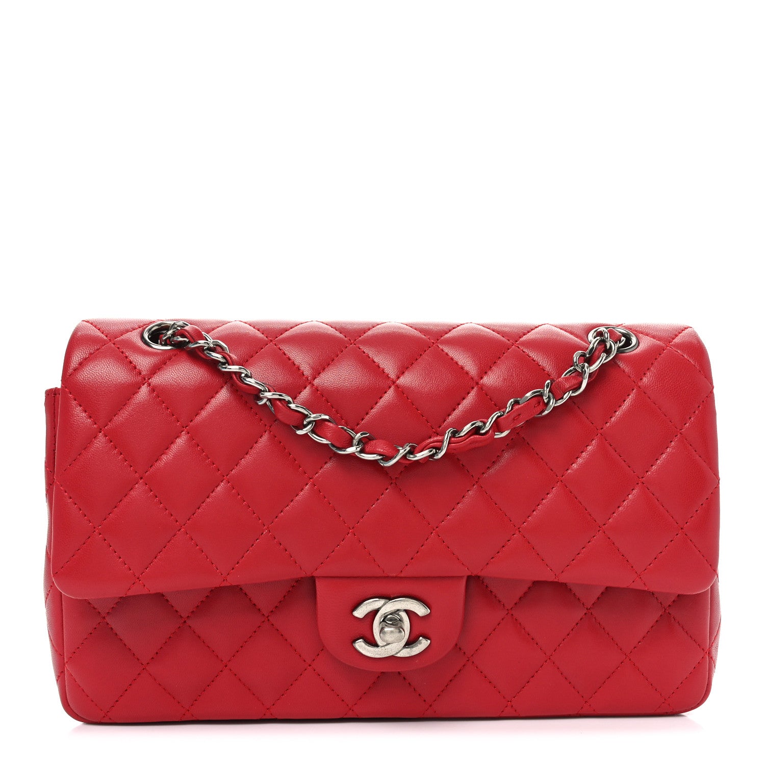 Chanel Lambskin Quilted Medium Double Flap Red 1 of 10