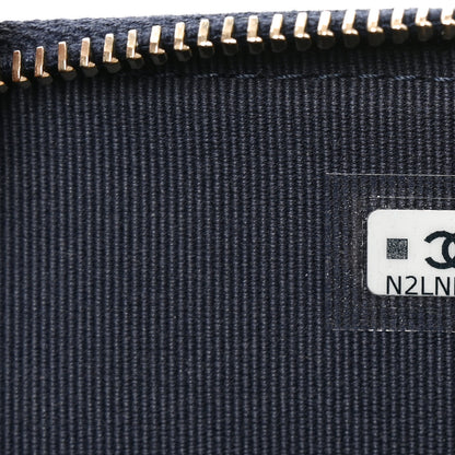 Chanel Caviar Quilted CC Zip Around Card Holder Navy 7 of 8