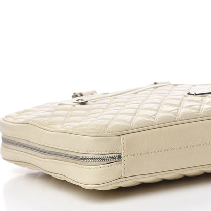Chanel Aged Calfskin Quilted Paris New York PNY Laptop Bag Ivory 9 of 22