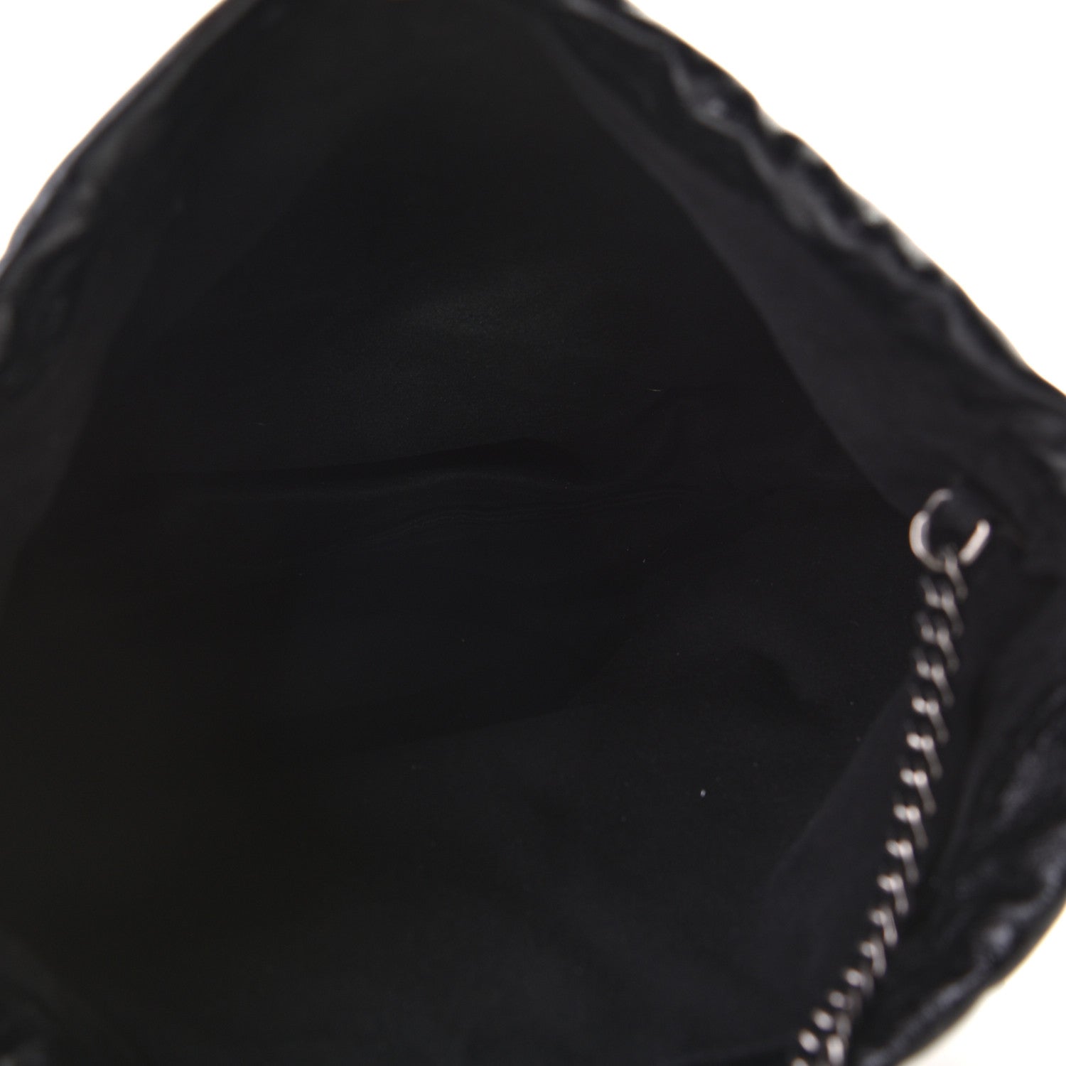 Saint Laurent Cracked Shiny Calfskin Teddy Drawstring Bag Black 5 of 5