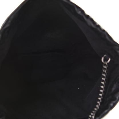 Saint Laurent Cracked Shiny Calfskin Teddy Drawstring Bag Black 5 of 5