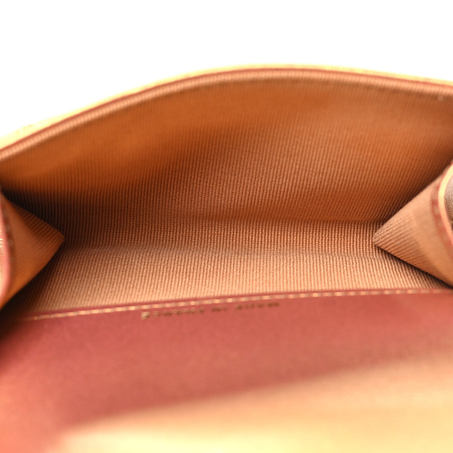 Metallic Lambskin Quilted Flap Card Holder Wallet Golden