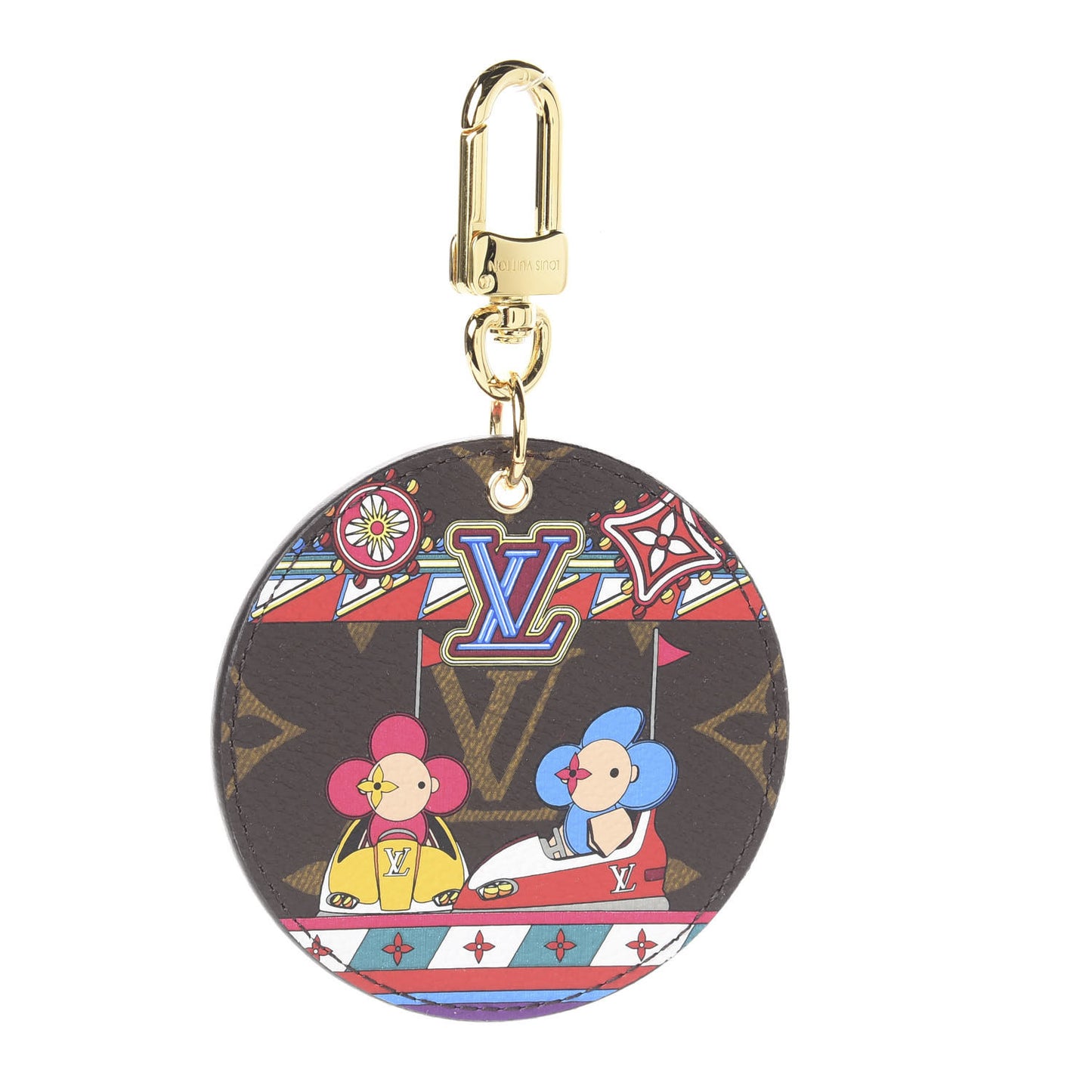 Monogram 2020 Christmas Animation Bumper Cars Bag Charm Key Ring Coquelicot