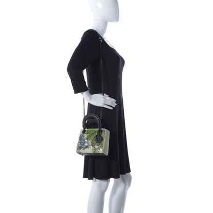 Christian Dior Smooth Calfskin Embroidered Mini Lady Dior Green Black 2 of 10