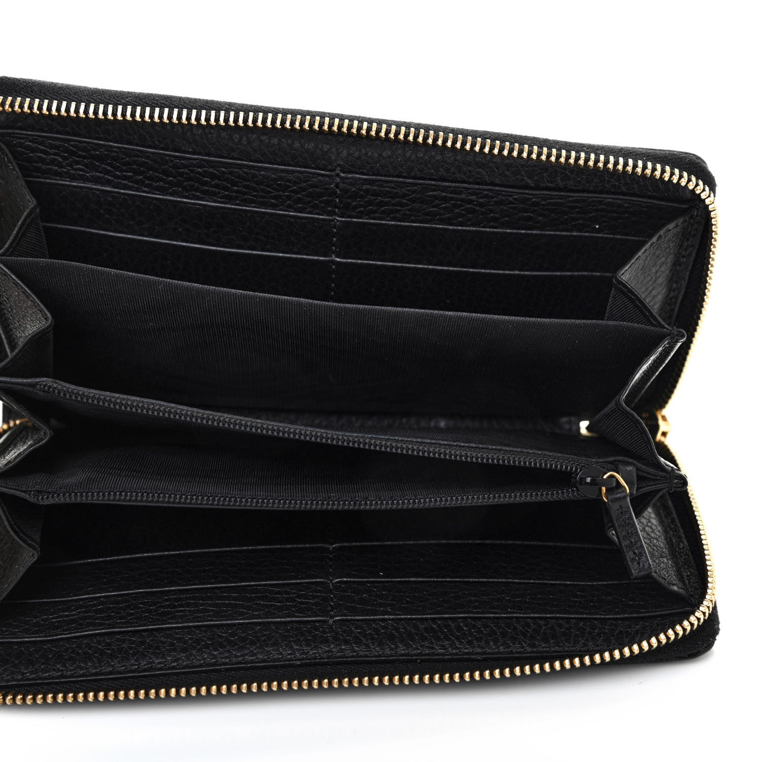 Gucci Dollar Calfskin GG Marmont Zip Around Wallet Black 4 of 4