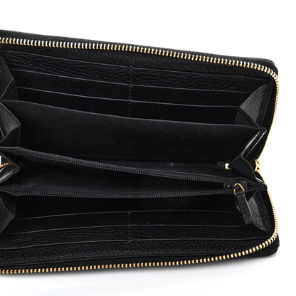 Gucci Dollar Calfskin GG Marmont Zip Around Wallet Black 4 of 4