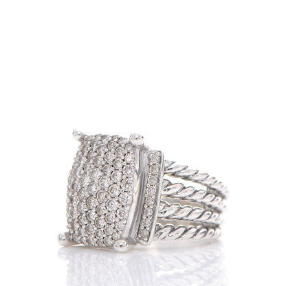 David Yurman Sterling Silver Diamond 16mm Wheaton Ring 52 6 3 of 5
