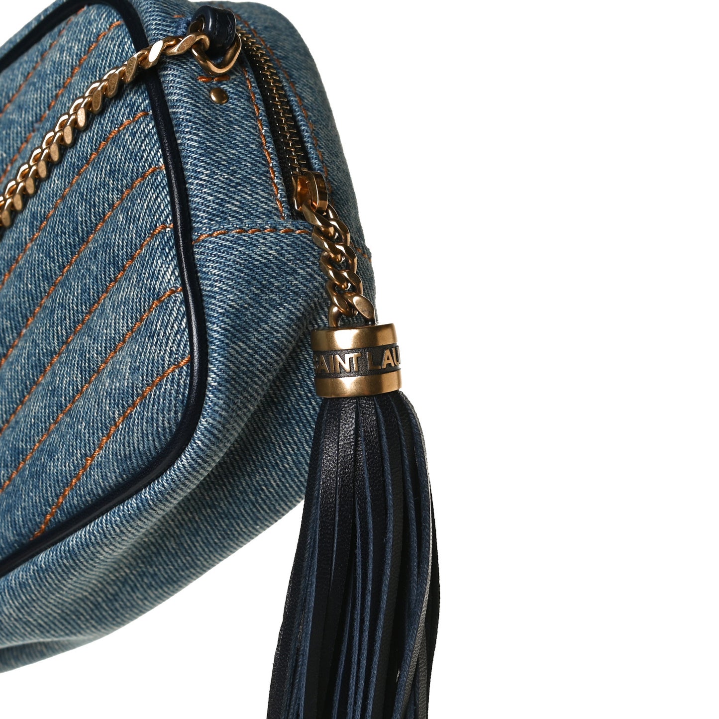 Denim Matelasse Monogram Mini Lou Camera Bag California Blue
