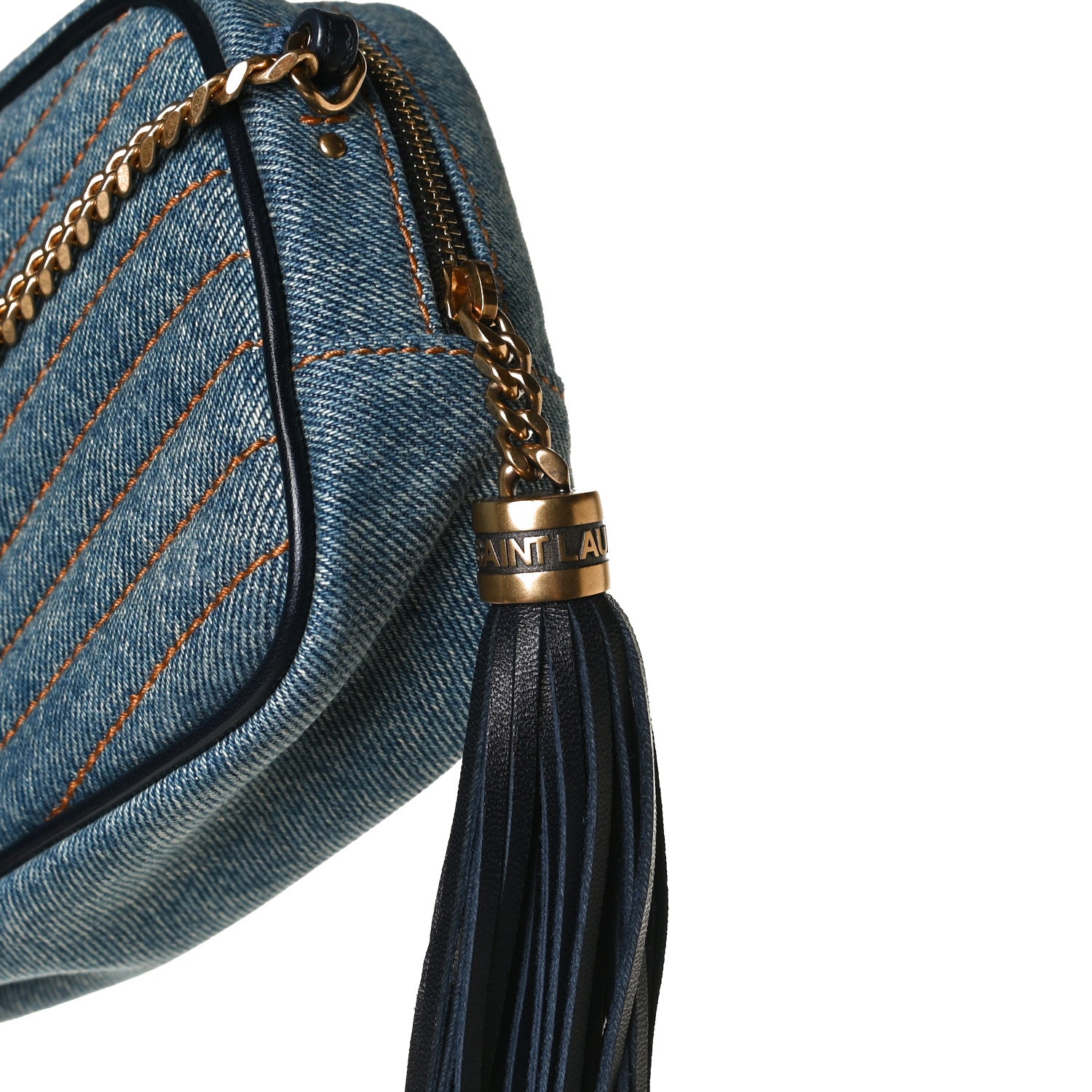 Saint Laurent Denim Matelasse Monogram Mini Lou Camera Bag California Blue 12 of 12