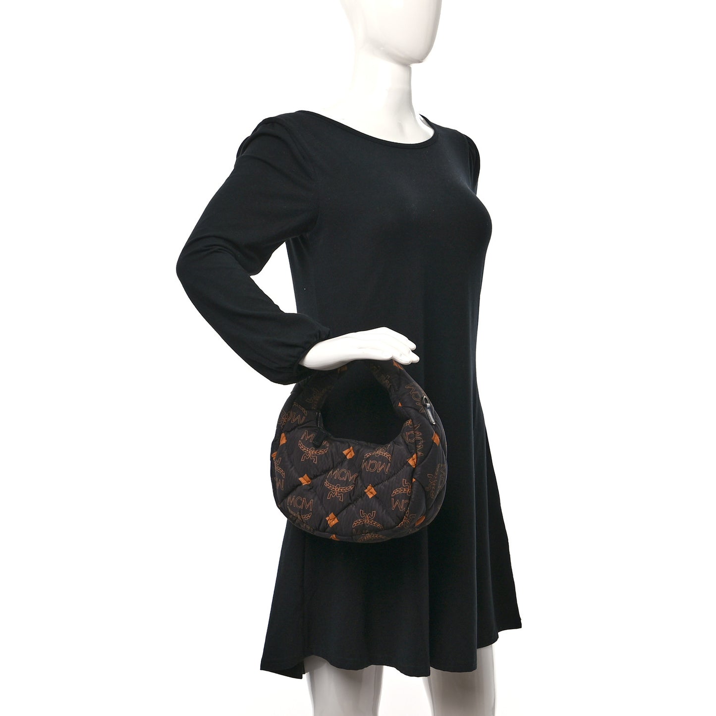 Maxi Visetos Nylon Quilted Mini Aren Hobo Black