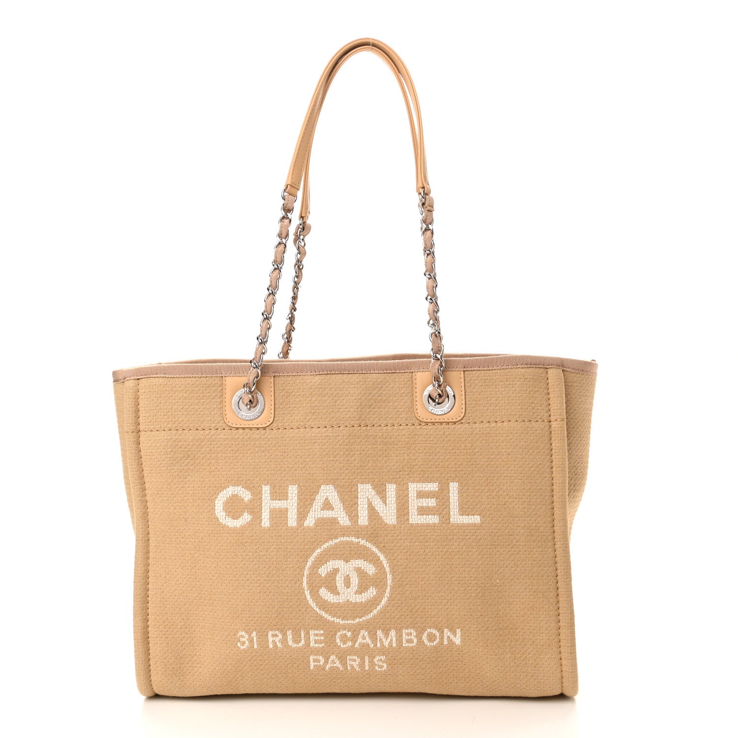 Chanel Mixed Fibers Small Deauville Tote Beige 3 of 11