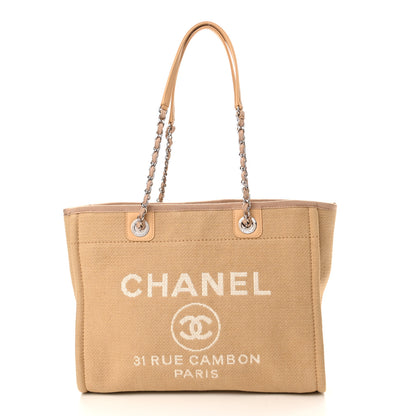 Chanel Mixed Fibers Small Deauville Tote Beige 3 of 11