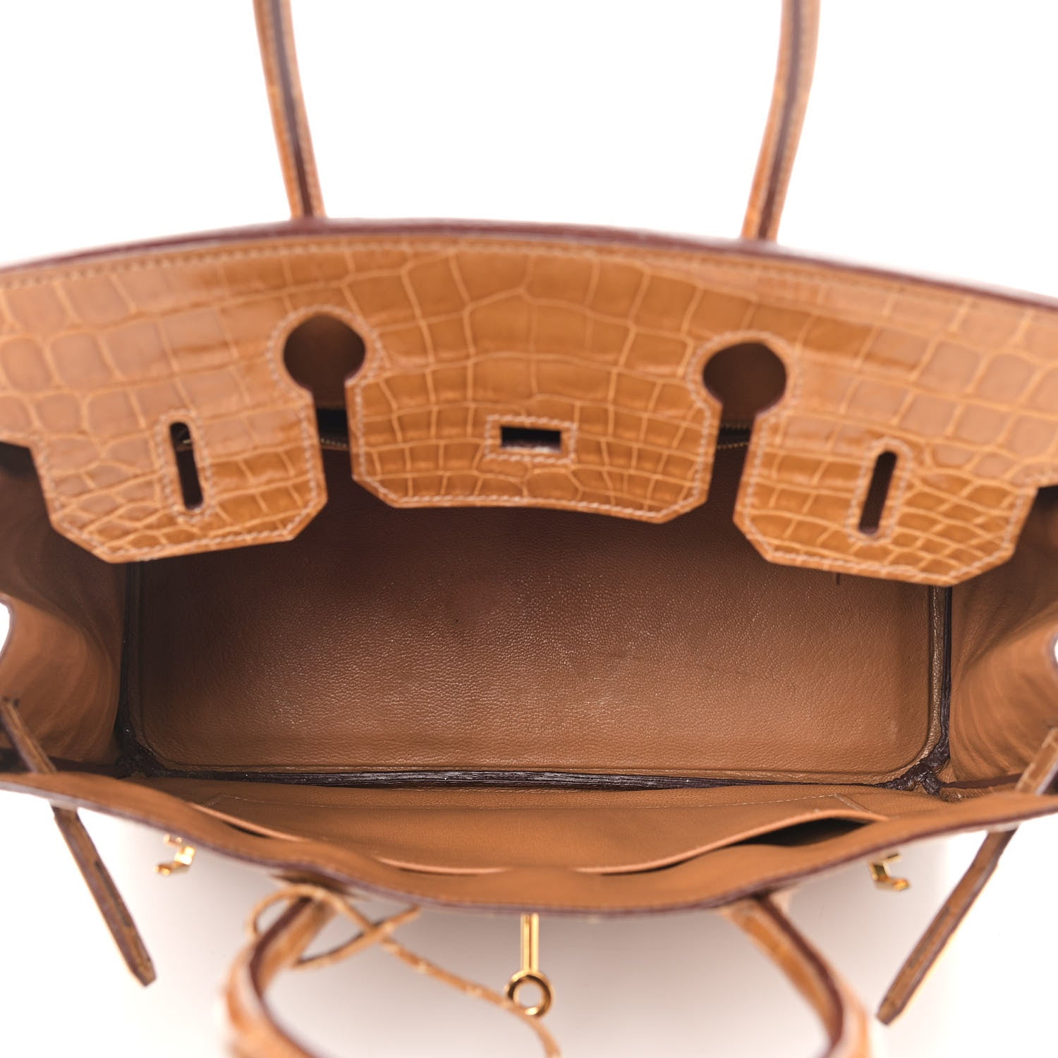 Hermes Shiny Niloticus Crocodile Birkin 30 Camel 5 of 11