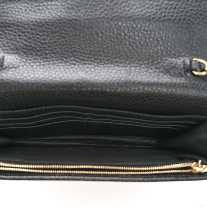 Gucci Pebbled Calfskin Soho Wallet On Chain Black 4 of 8
