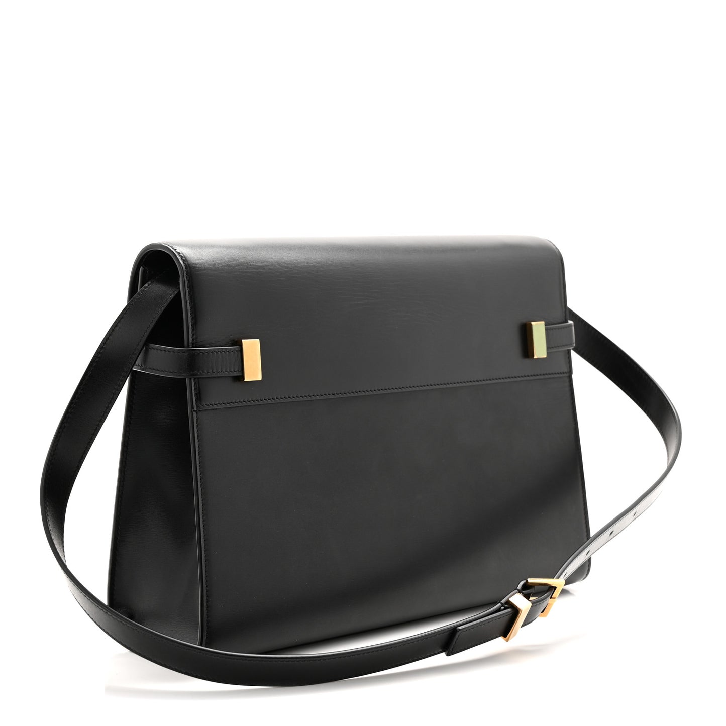Smooth Calfskin Manhattan Shoulder Bag Black