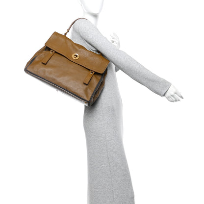 Saint Laurent Calfskin Canvas Large Muse Two Olive 2 of 11