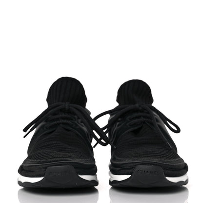Chanel Stretch Fabric Womens CC Sneakers 39 Black 2 of 9