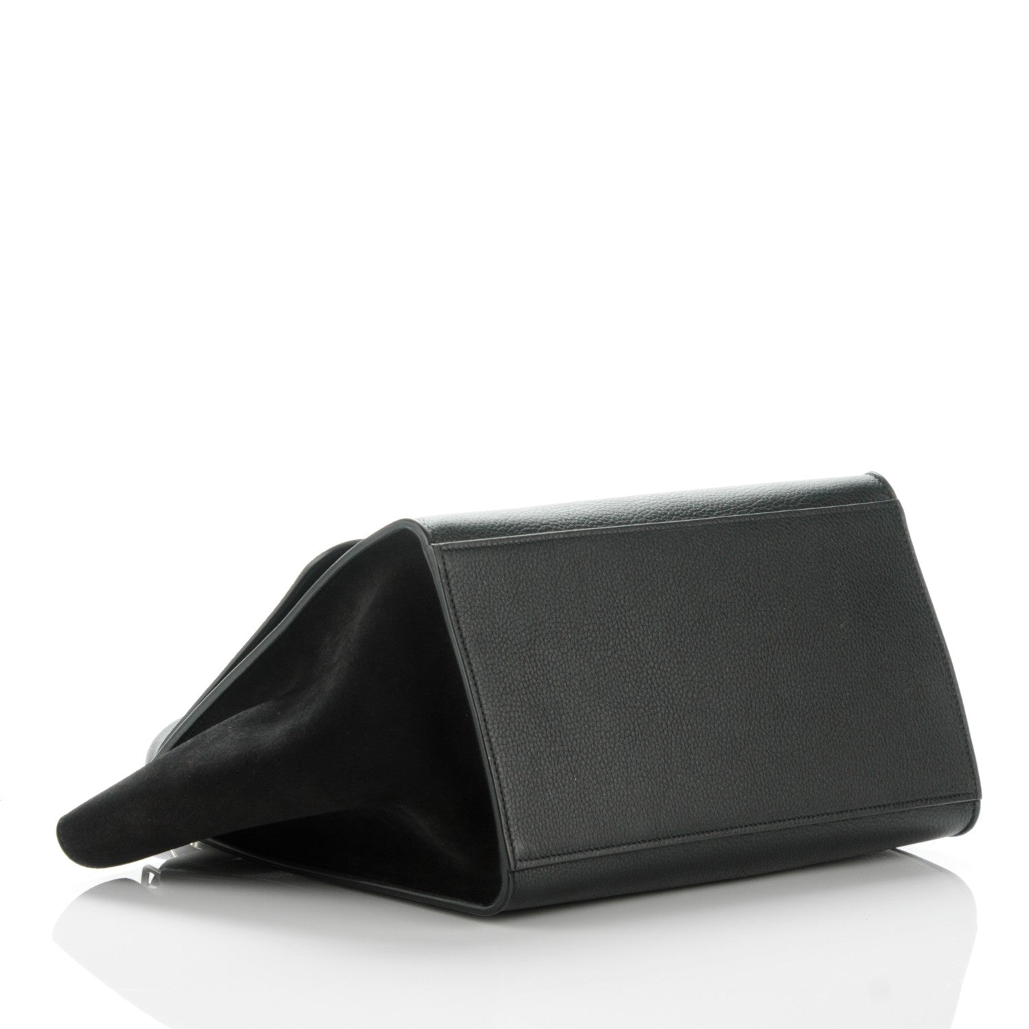 Celine Drummed Calfskin Suede Small Trapeze Black 5 of 8