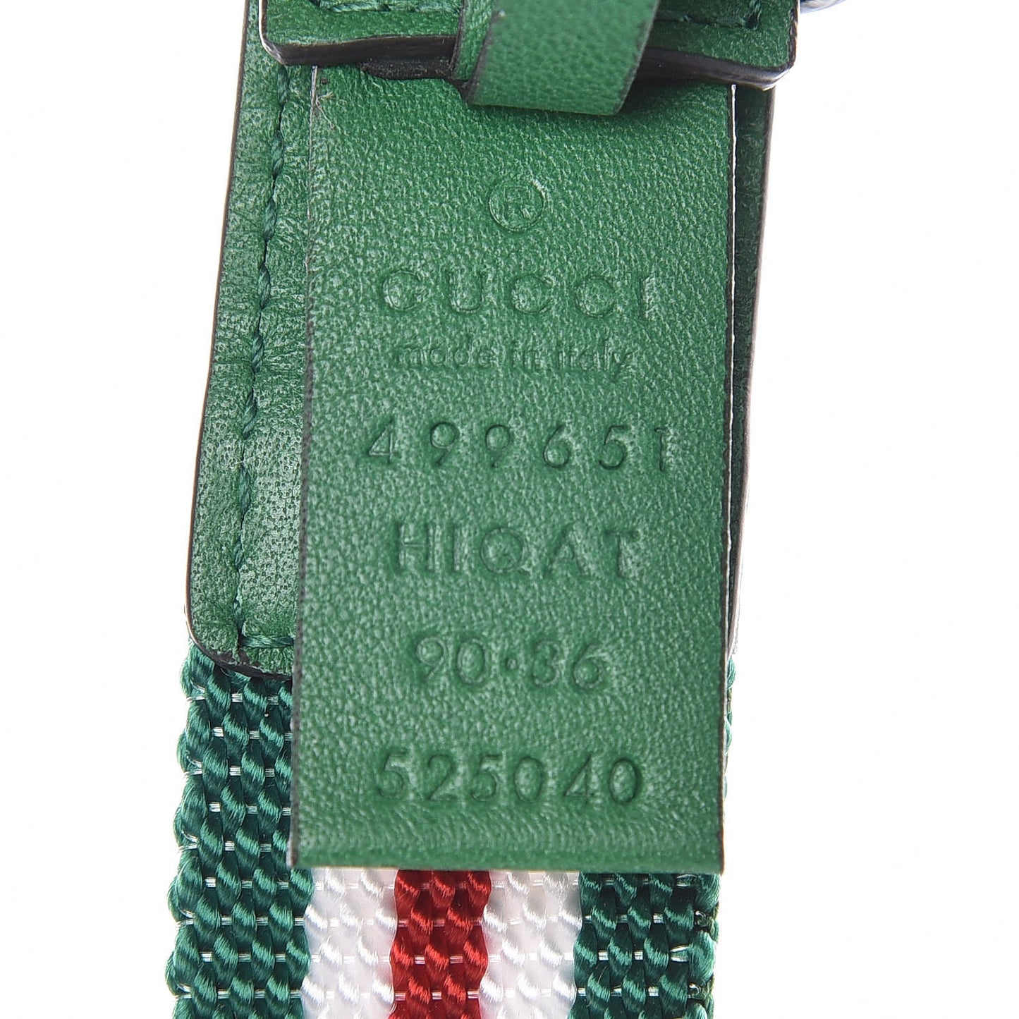 Canvas Striped GG Belt 90 36 Green Red