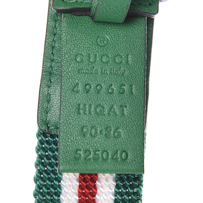 Gucci Canvas Striped GG Belt 90 36 Green Red 4 of 7